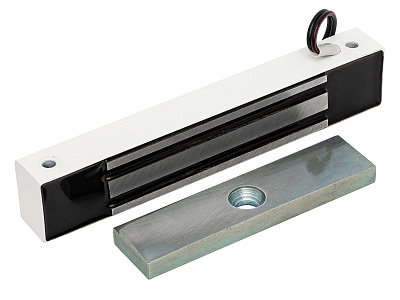 ML-100K с уголком, цвет белый, Электромагнитный замок ACCORDTEC, 100 кг, накладной