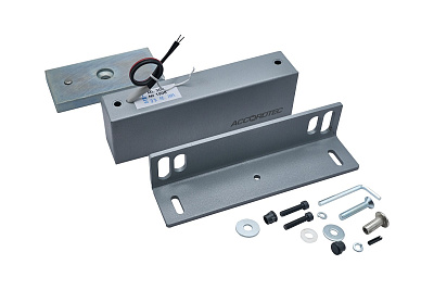 ML-300K с уголком, цвет Серебряный Металлик, Электромагнитный замок ACCORDTEC, 300 кг, накладной