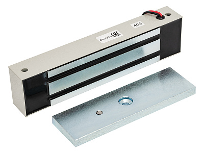 ML-400K с уголком, цвет Серый, Электромагнитный замок ACCORDTEC, 400 кг, накладной